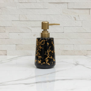 Black & Antique Gold Design Bath Set