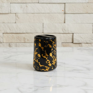 Black & Antique Gold Design Bath Set