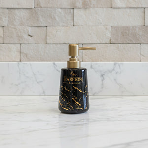 Fashion Luxe Black & Gold Bath Set