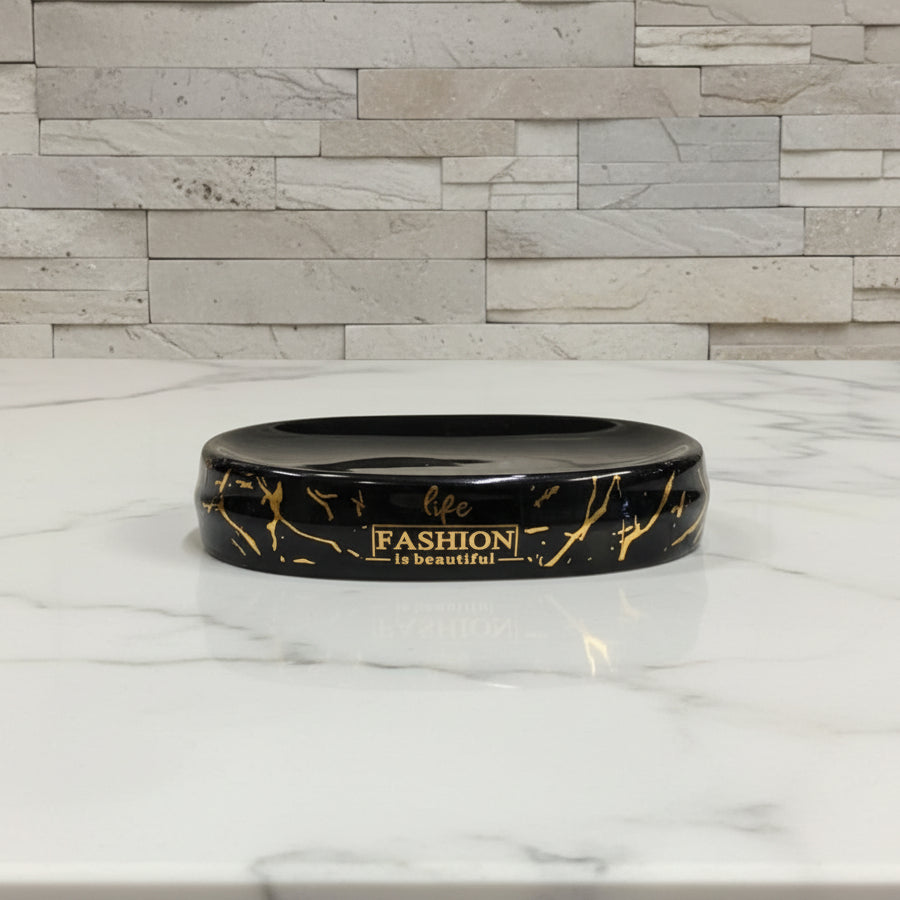 Fashion Luxe Black & Gold Bath Set
