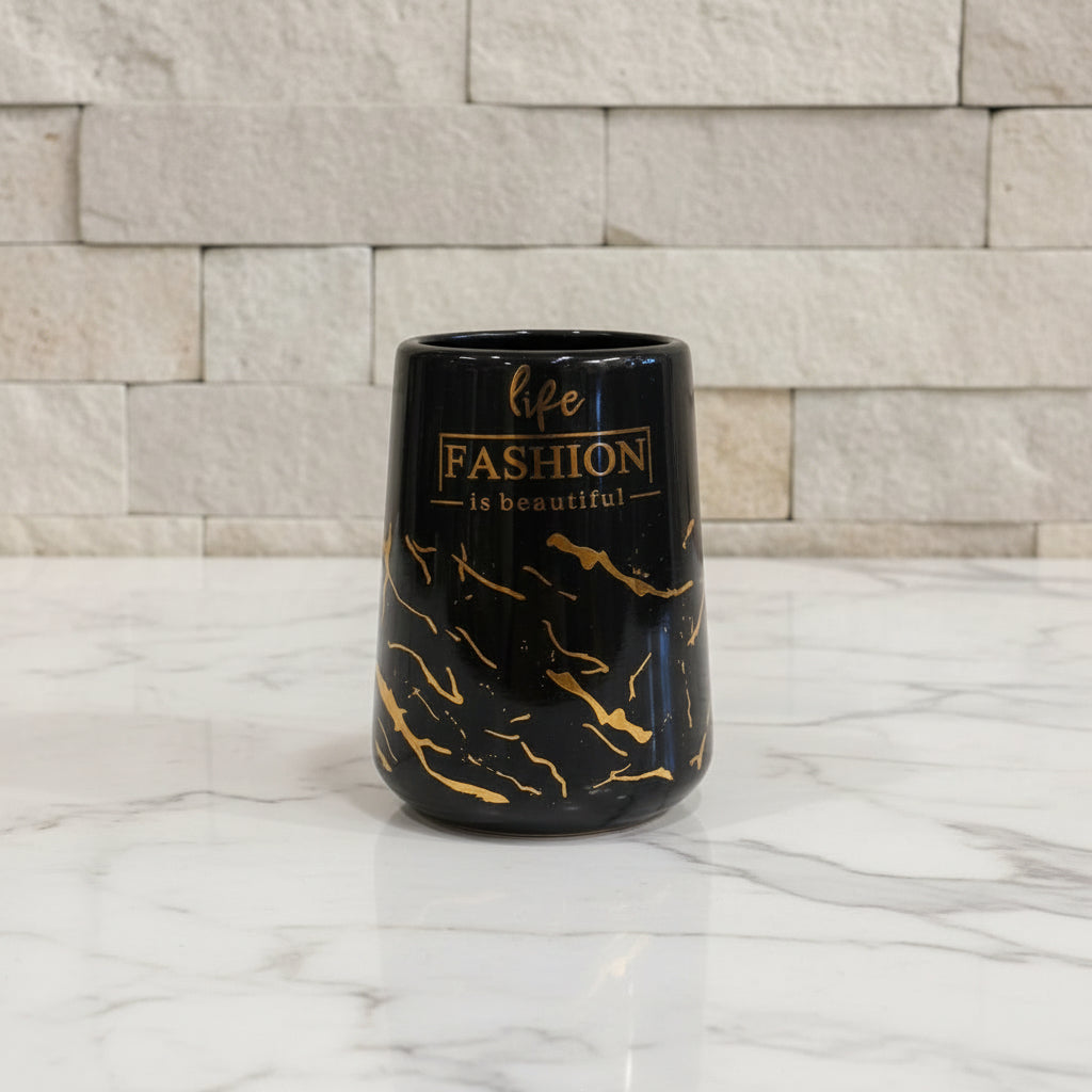 Fashion Luxe Black & Gold Bath Set
