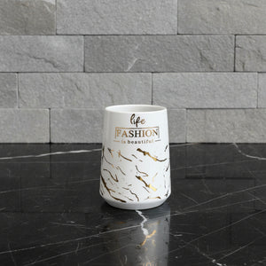 Fashion Luxe White & Gold Bath Set