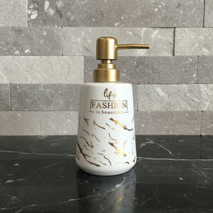 Fashion Luxe White & Gold Bath Set