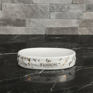 Fashion Luxe White & Gold Bath Set