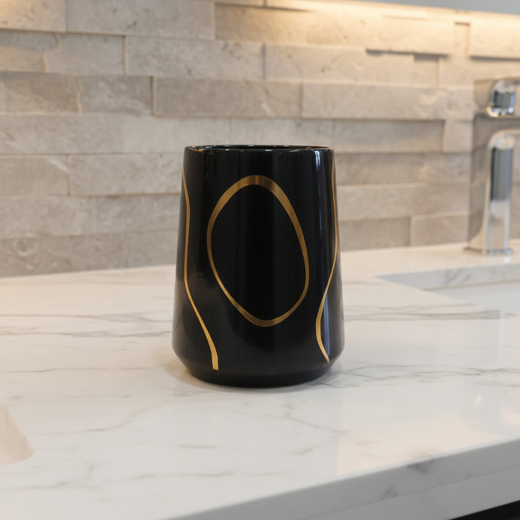 Noir Contour Black & Gold Bath set