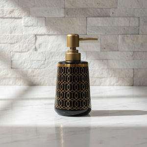 Hexagon Black & Golden Bath set