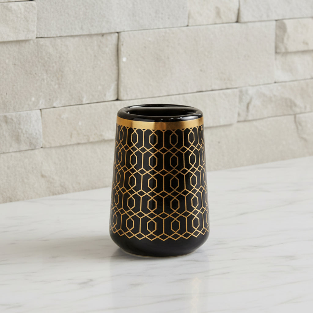Hexagon Black & Golden Bath set