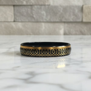 Hexagon Black & Golden Bath set