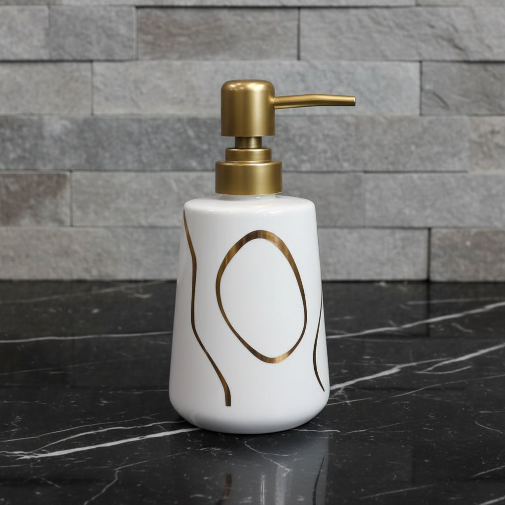 Noir Contour White & Gold Bath set