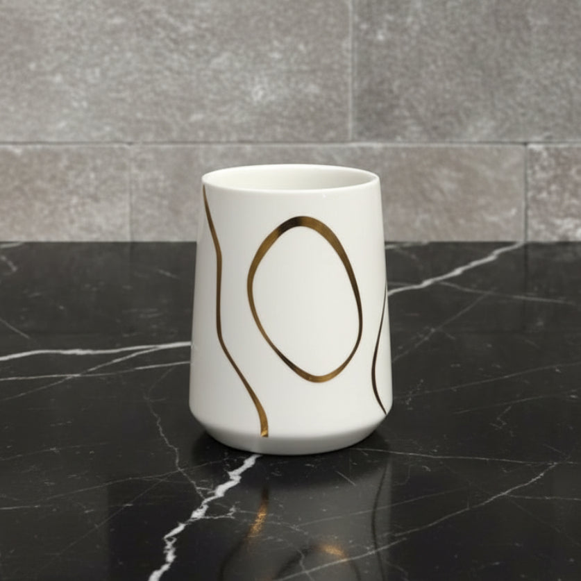 Noir Contour White & Gold Bath set
