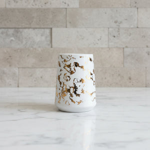 White & Antique Gold Design Bath Set