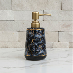 Midnight Black Blue Cloud Marble Gold Bath set