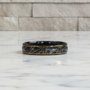 Midnight Black Blue Cloud Marble Gold Bath set