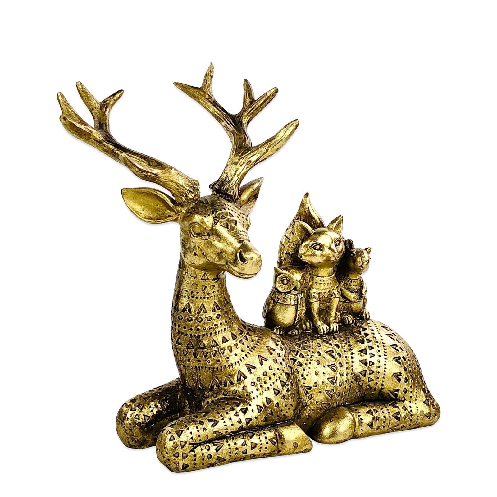 Egyptians Deer with (Cat, Owl, Squirrel)  Sculpture