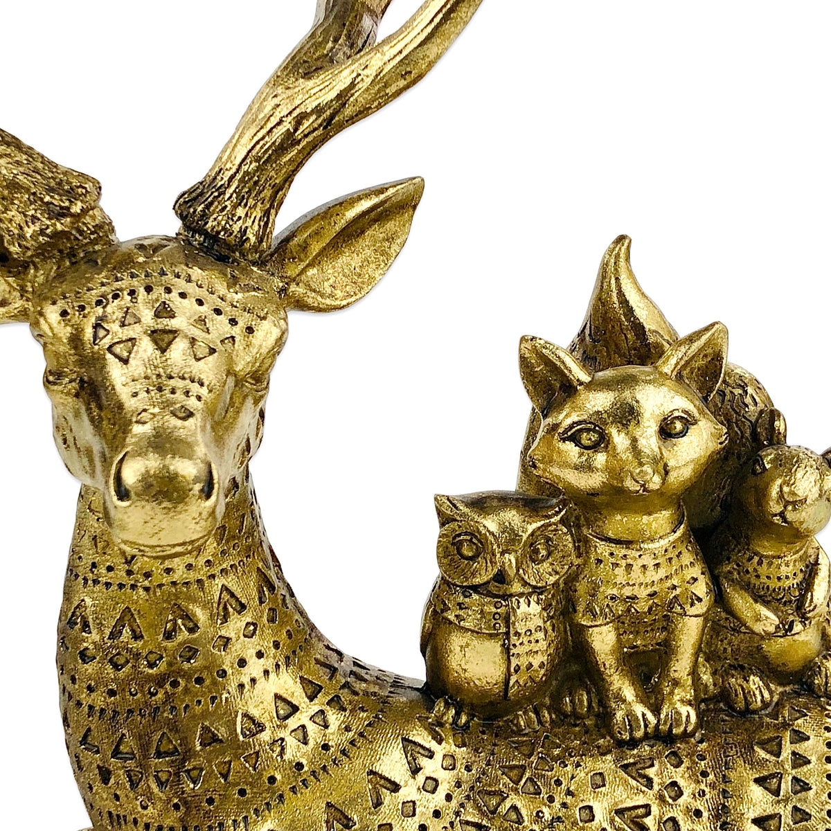 Egyptians Deer with (Cat, Owl, Squirrel)  Sculpture