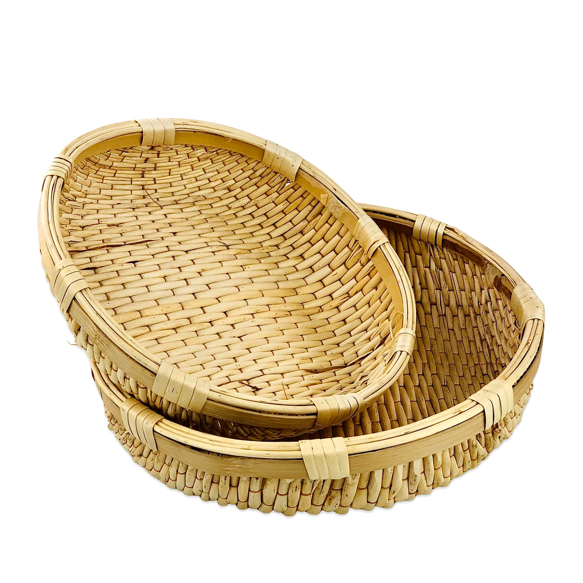 Multipurpose Round Bamboo Basket  (Set of 2)