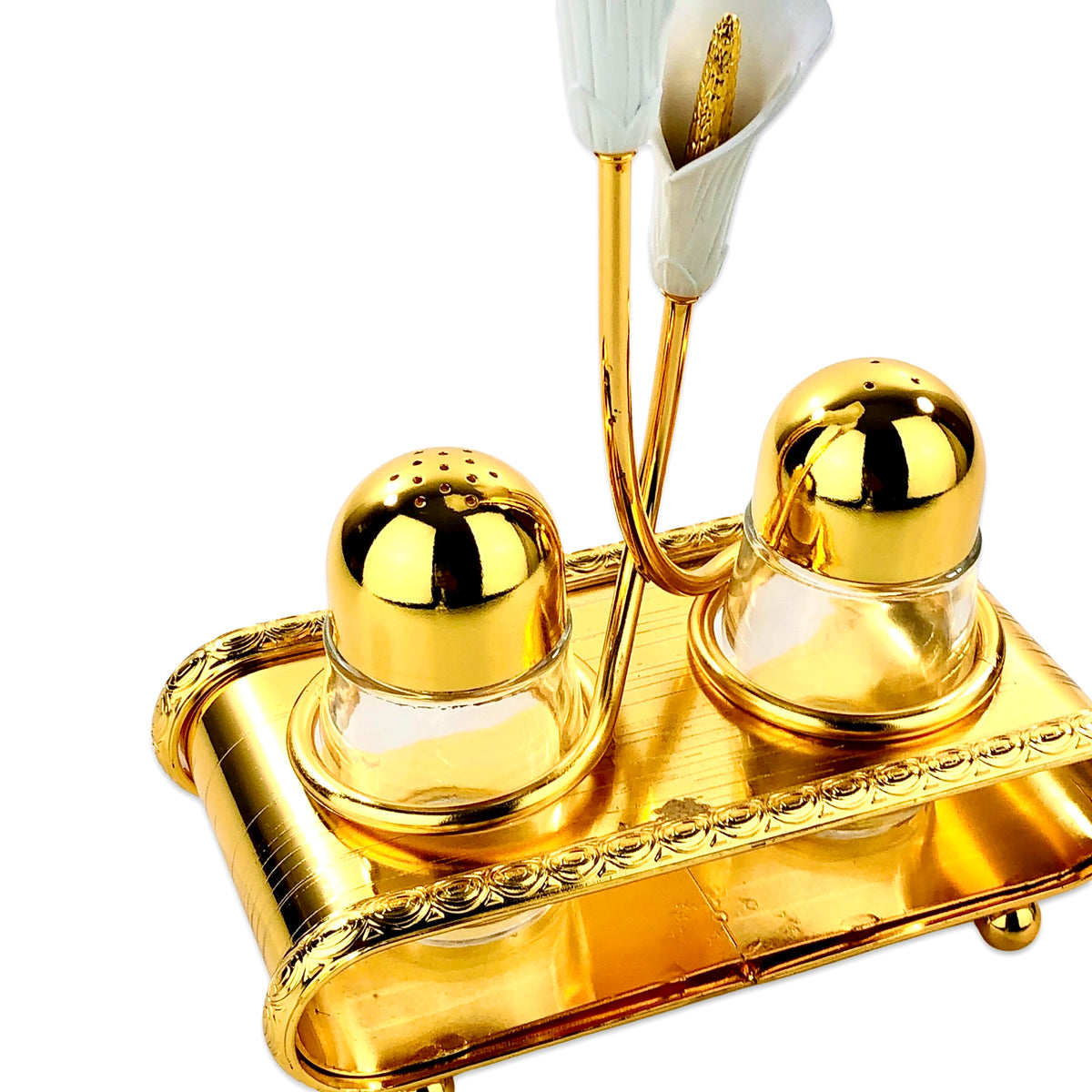 Golden Flower Salt & Pepper Set