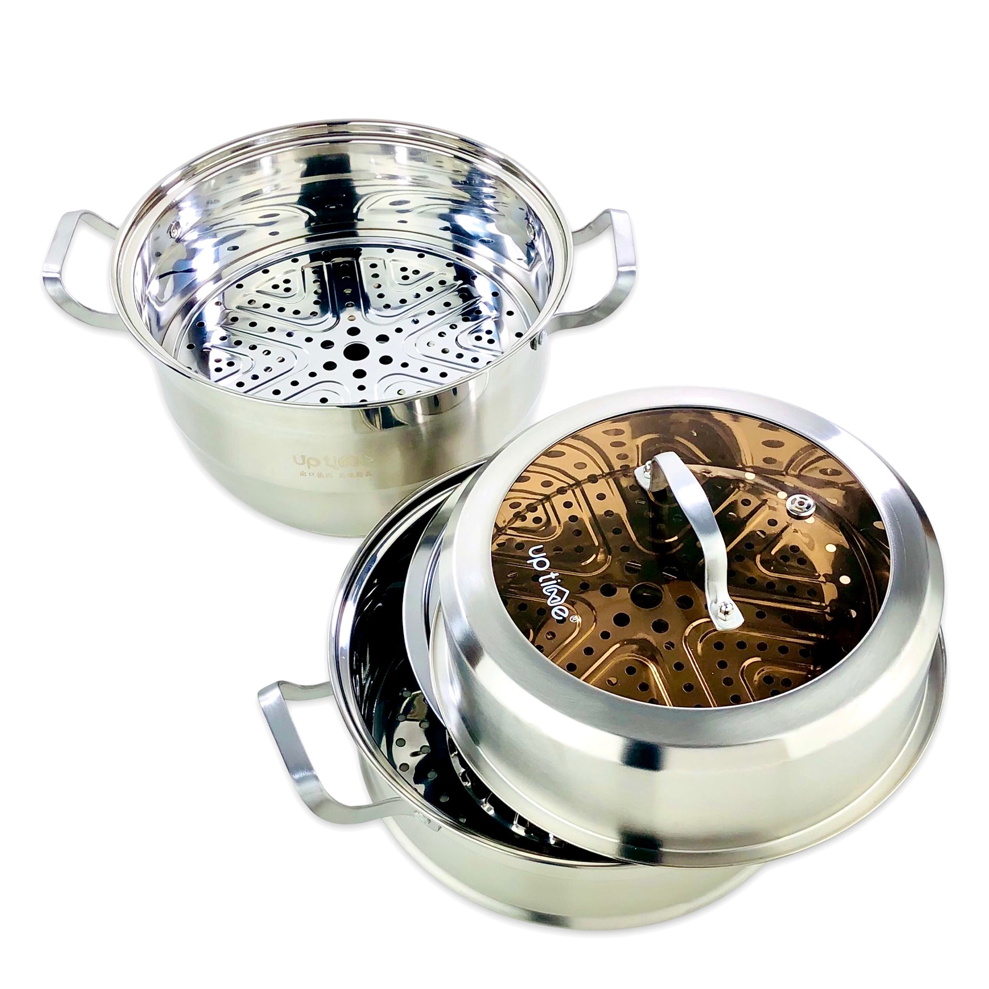 Uptime - 2-Layer Stainless Steel Steamer with Tampered Glass Lid