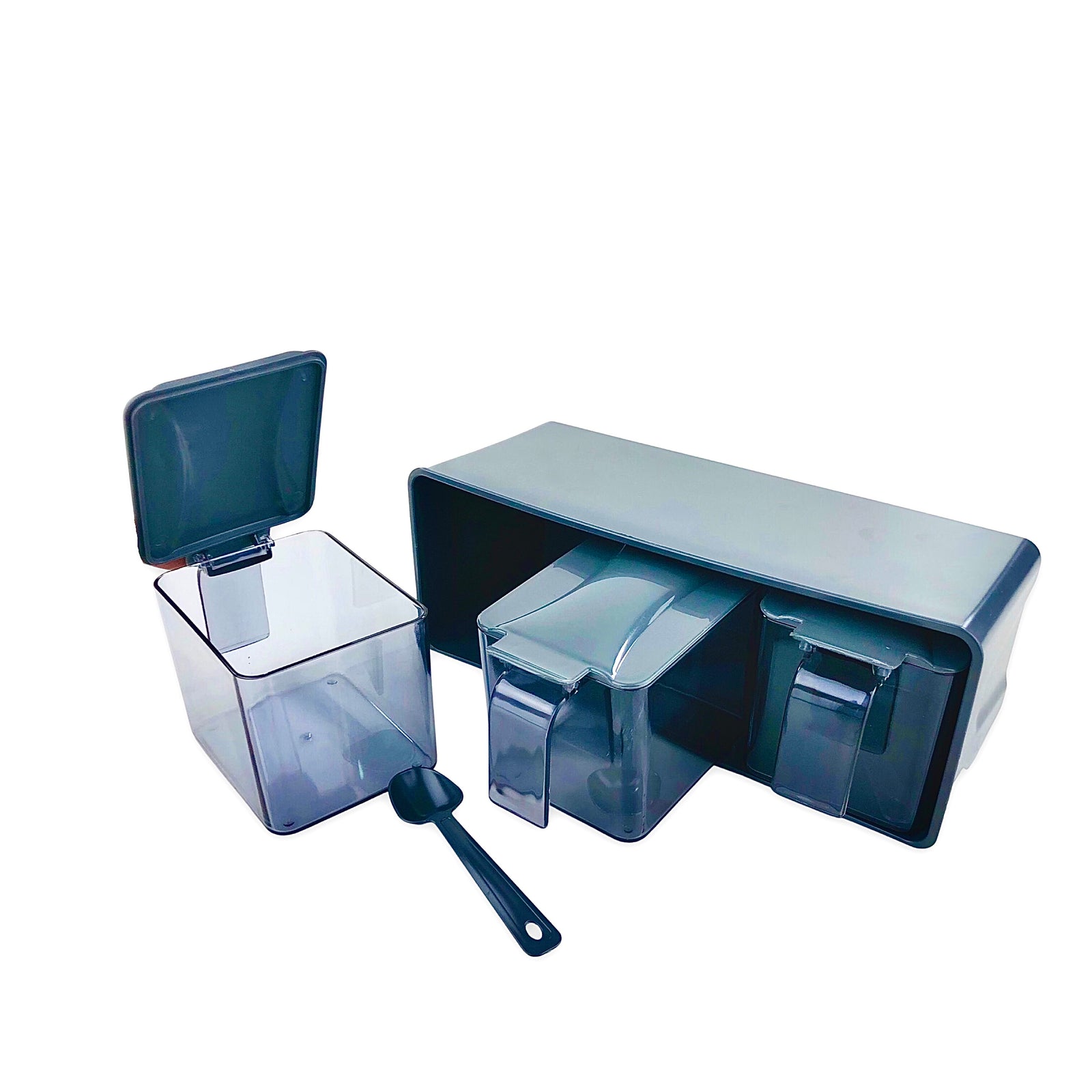 Acrylic Wall hanging 3 Pieces Seasoning Pots & Stand