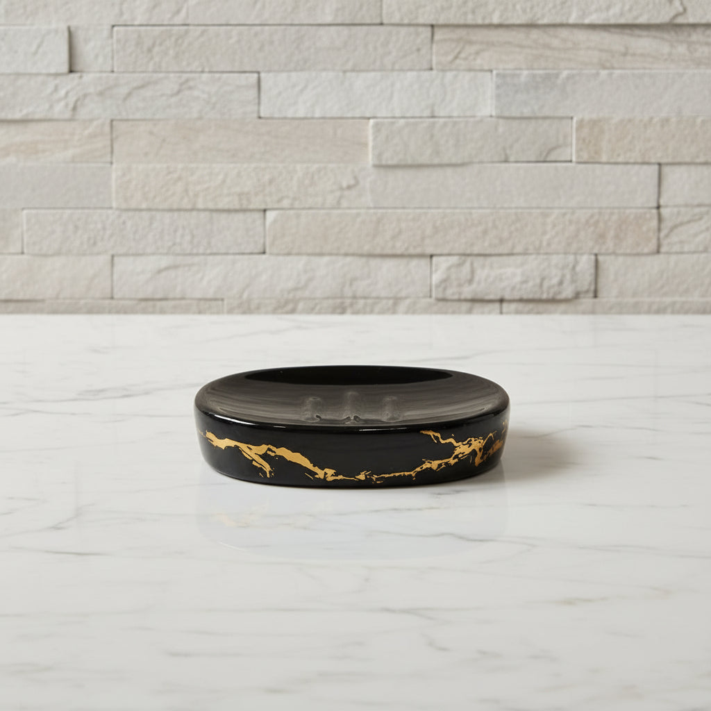 Black Luxe Marble Bath Set