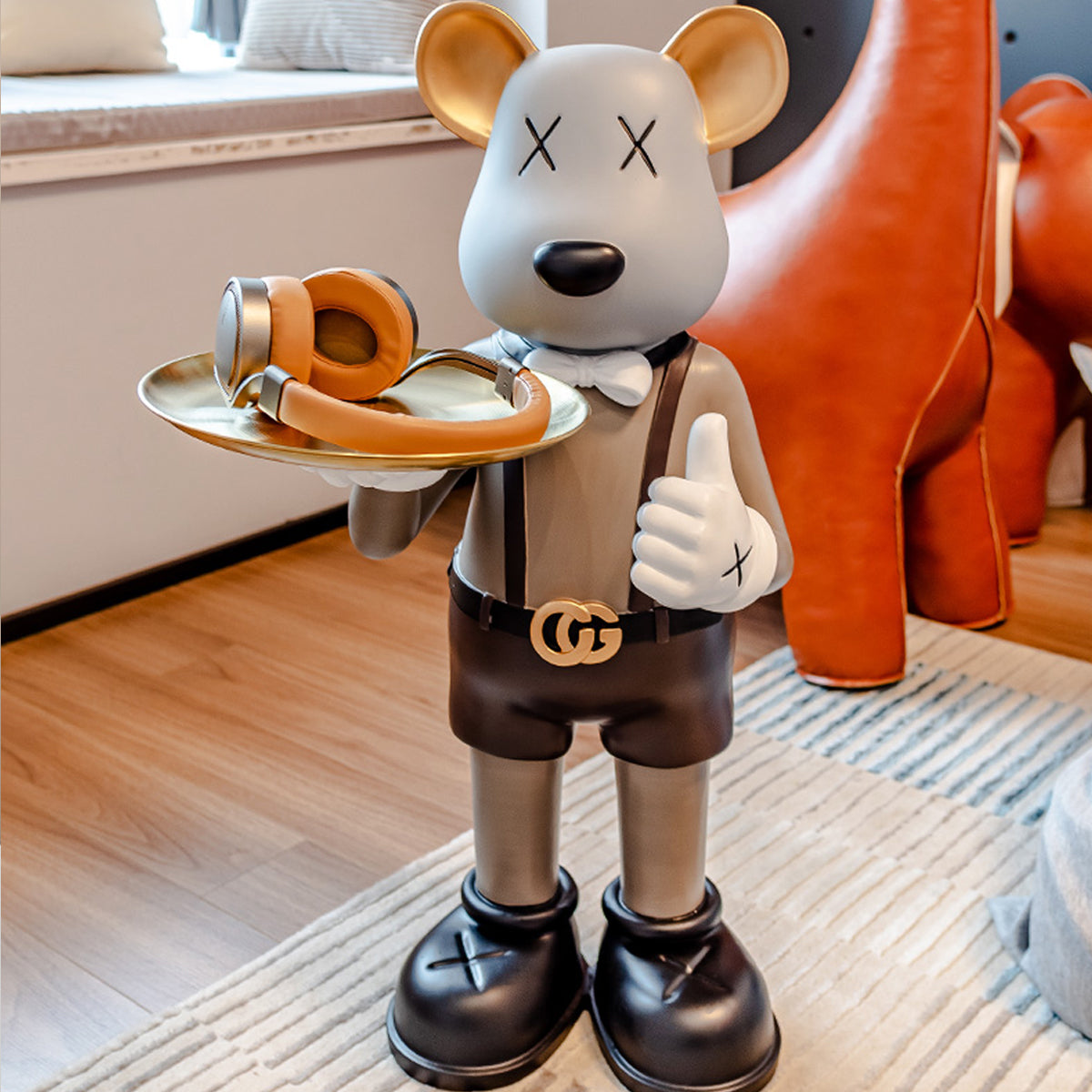 Brown Handmade Bearbrick Inspired Decor