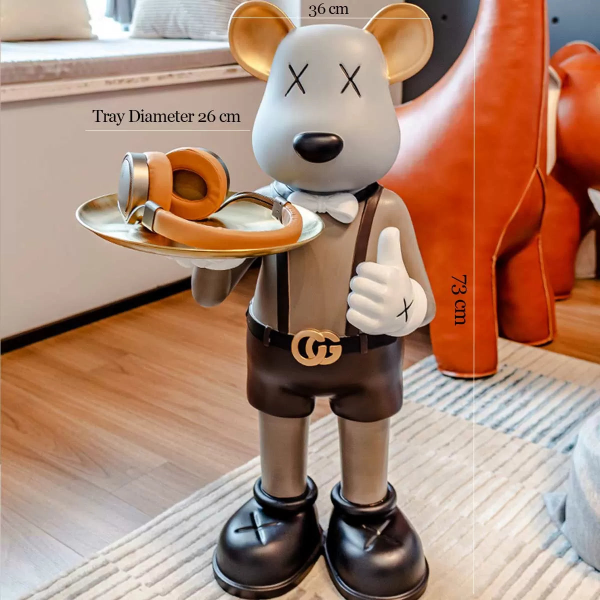 Brown Handmade Bearbrick Inspired Decor