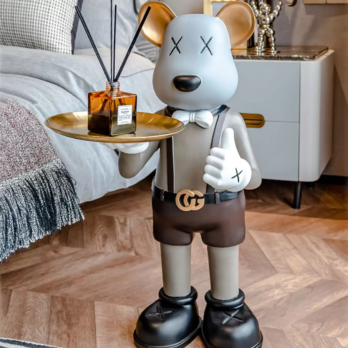 Brown Handmade Bearbrick Inspired Decor