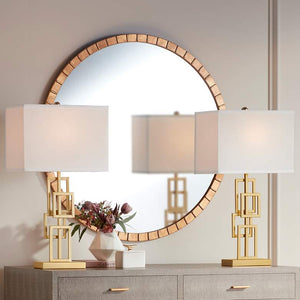 Gale Golden Grid Table Lamp (Pair)