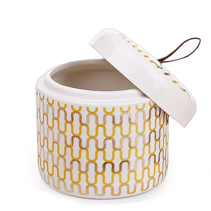 Gold & White Design Reflective Bath Set (3 Pcs)