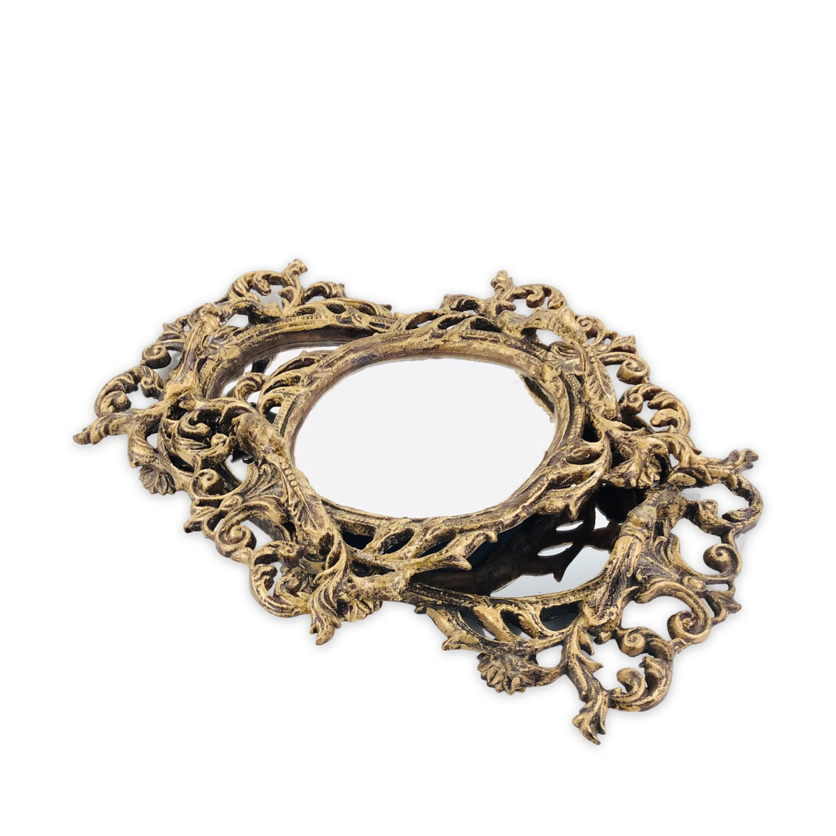 Traditionally Design Golden Mirror tray