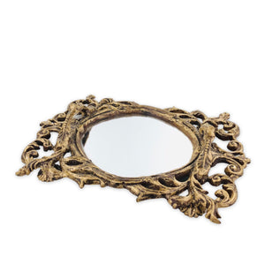 Traditionally Design Golden Mirror tray