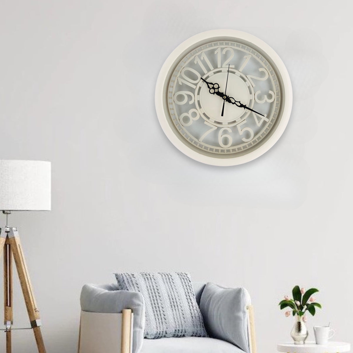 Wall Clock With Beige Border
