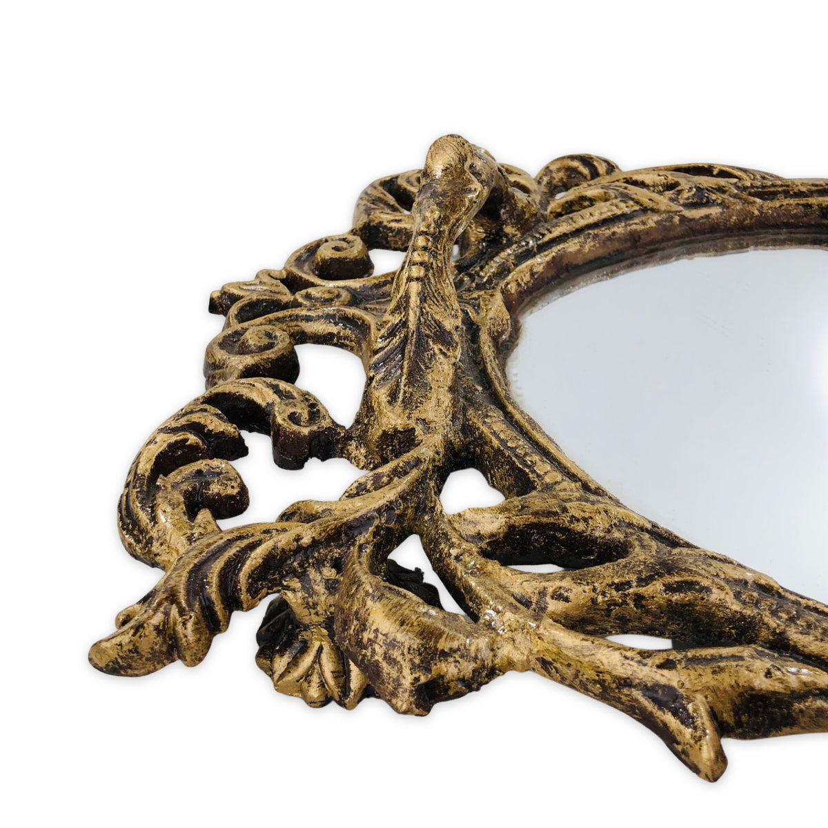 Traditionally Design Golden Mirror tray