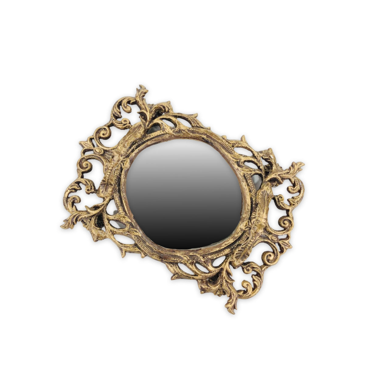 Traditionally Design Golden Mirror tray