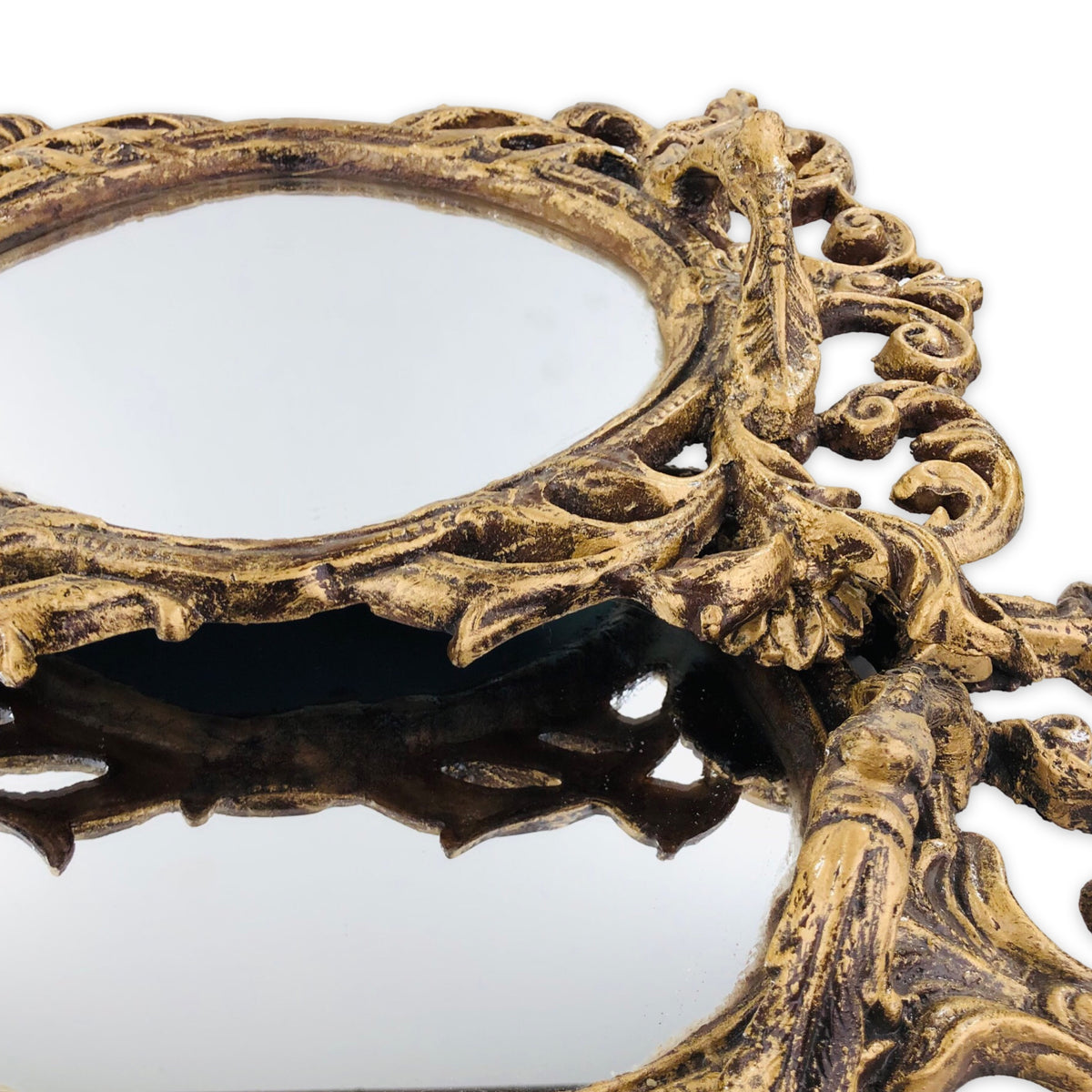 Traditionally Design Golden Mirror tray