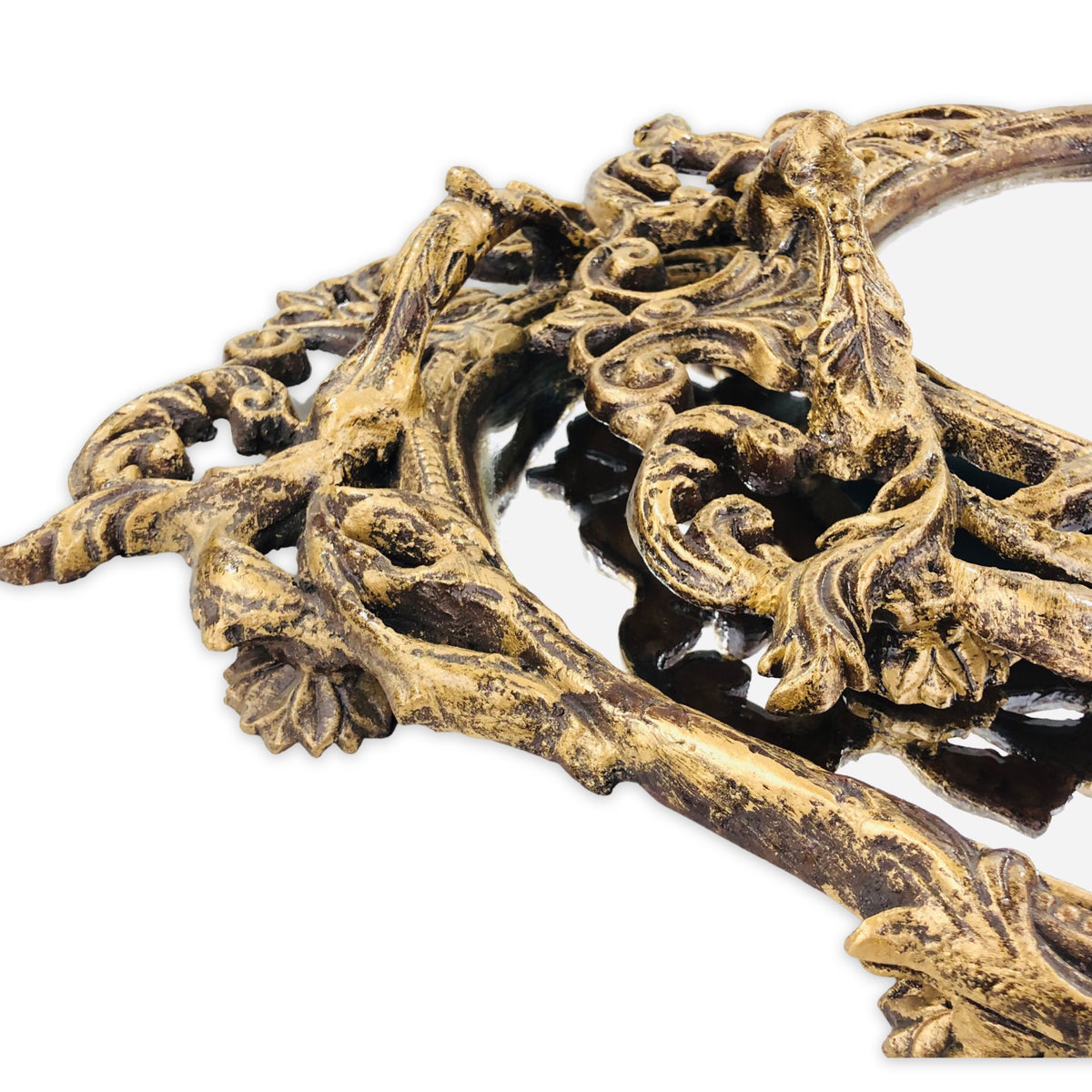 Traditionally Design Golden Mirror tray