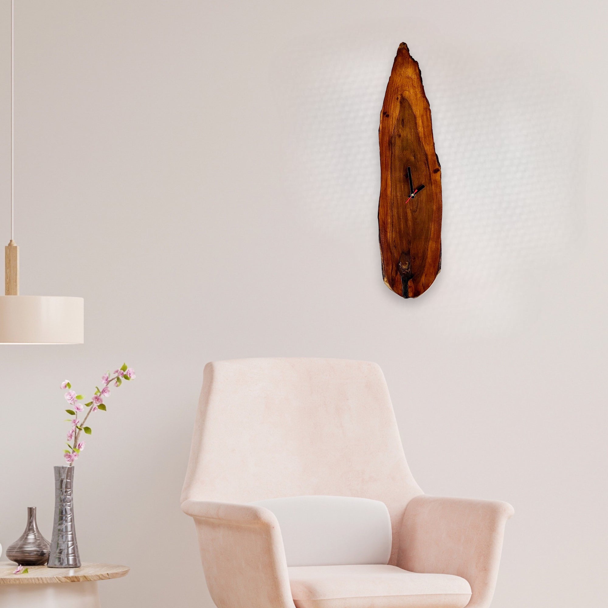 Irregular Raw Designer Wood Wall Clock