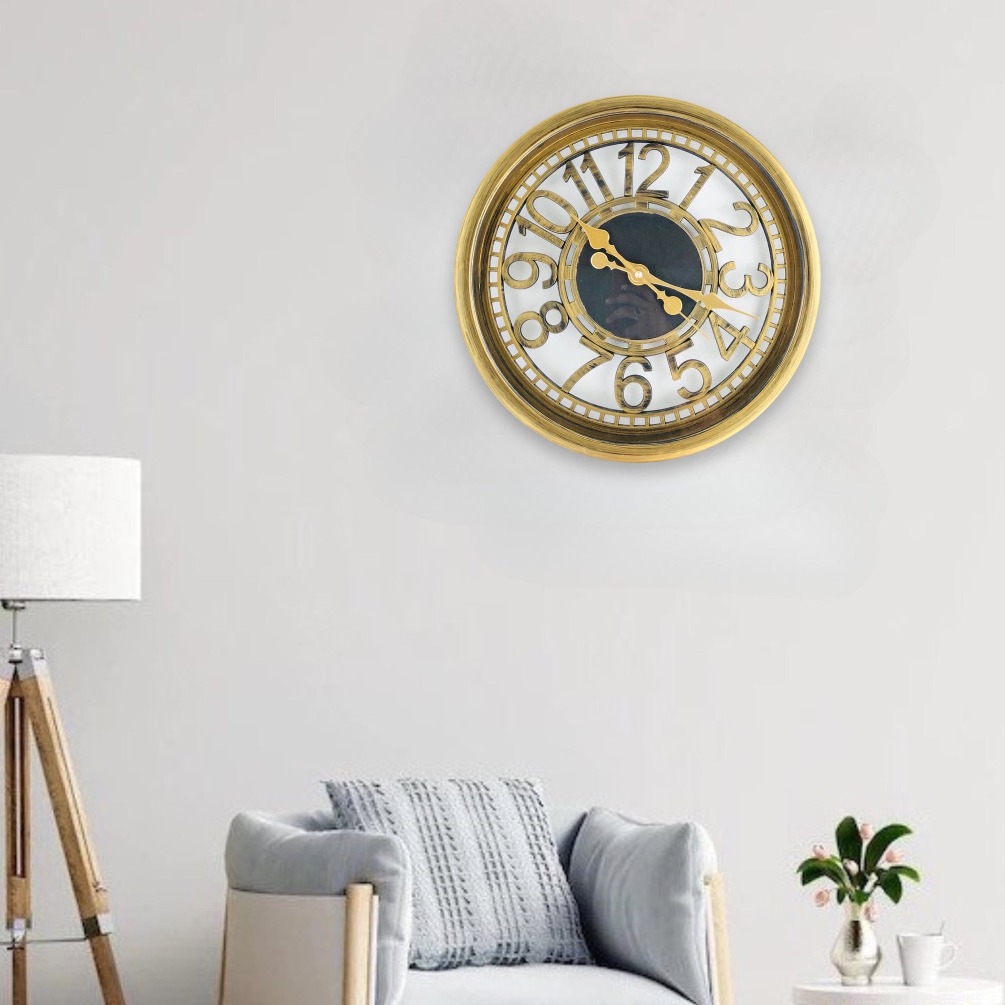 Wall Clock With Golden Border
