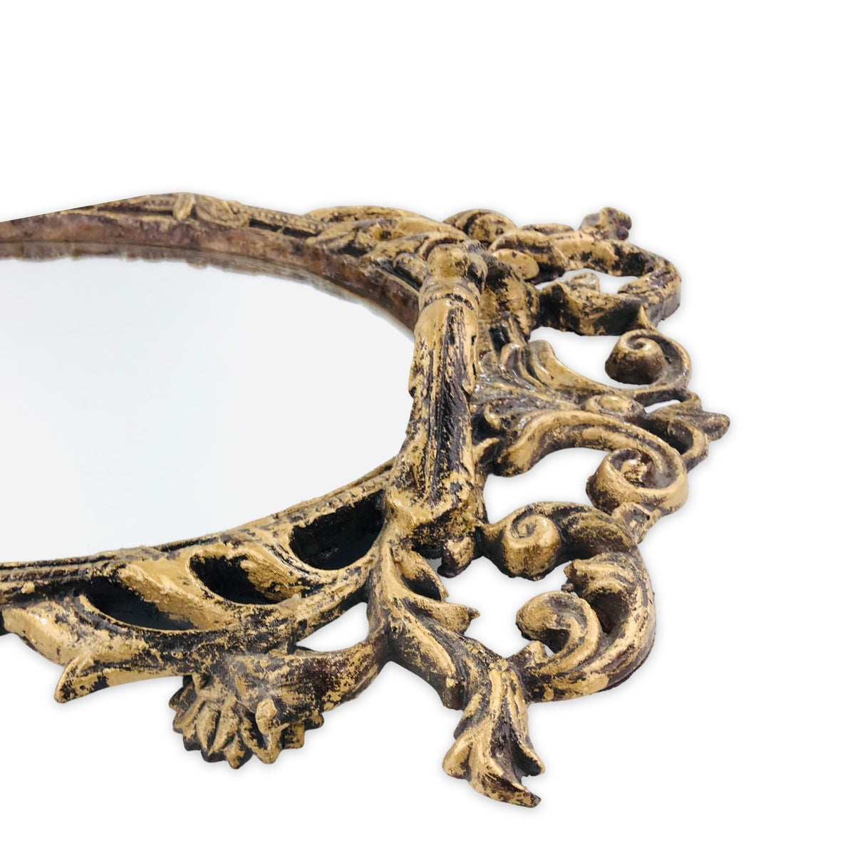 Traditionally Design Golden Mirror tray