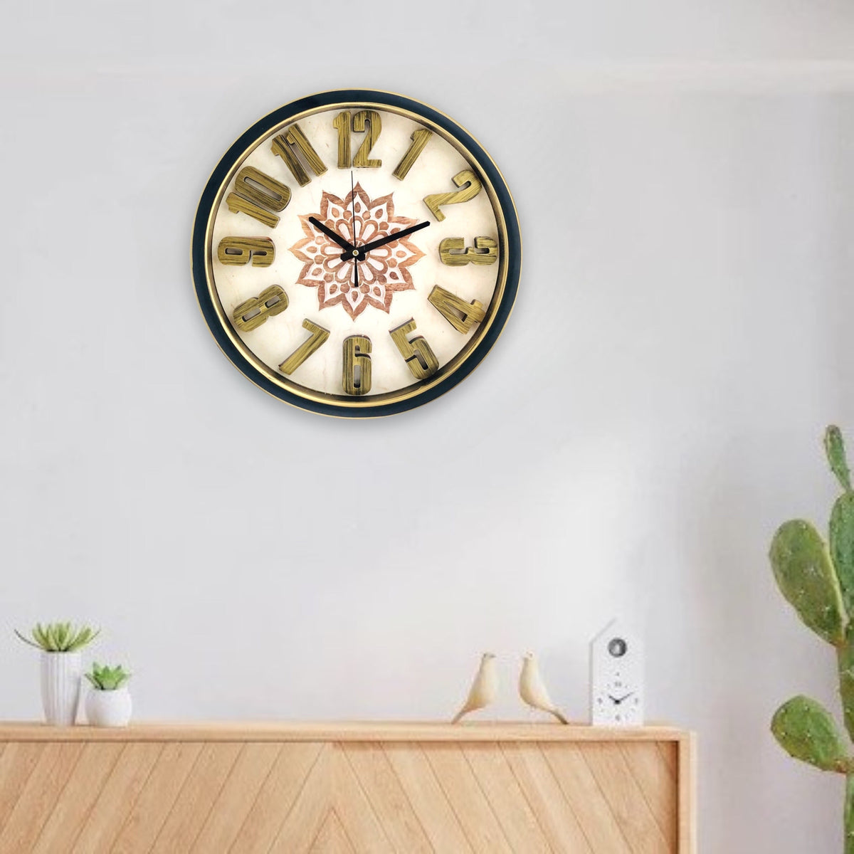 Gold & Black Border Wall Clock