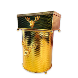 Golden Deer Ornament Basket & Tissue Box