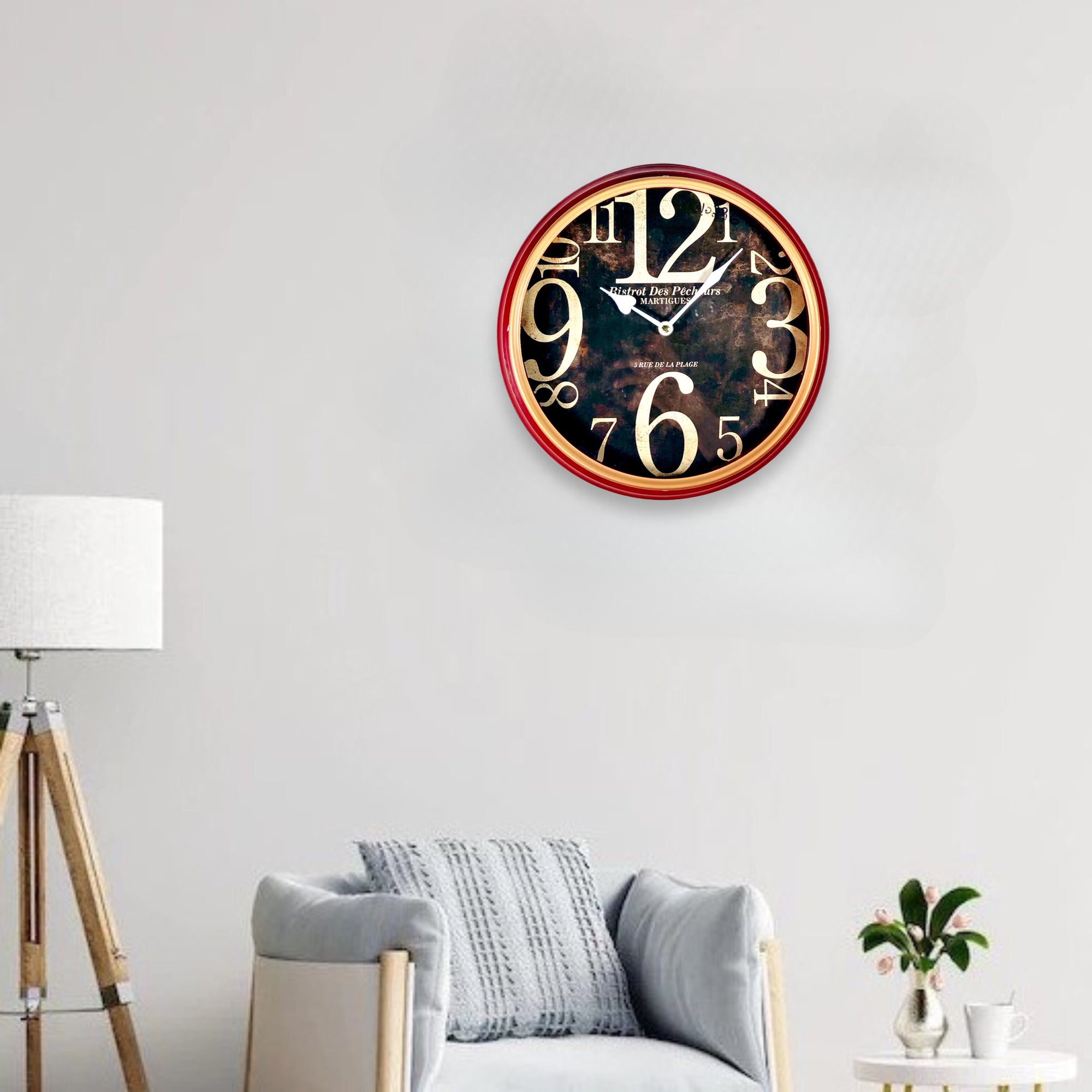 Red Rout Wall Clock