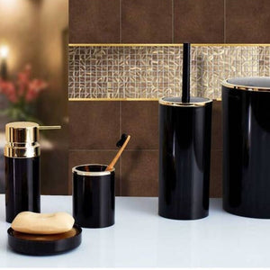 Lenox Round Black Gold Bathroom Set