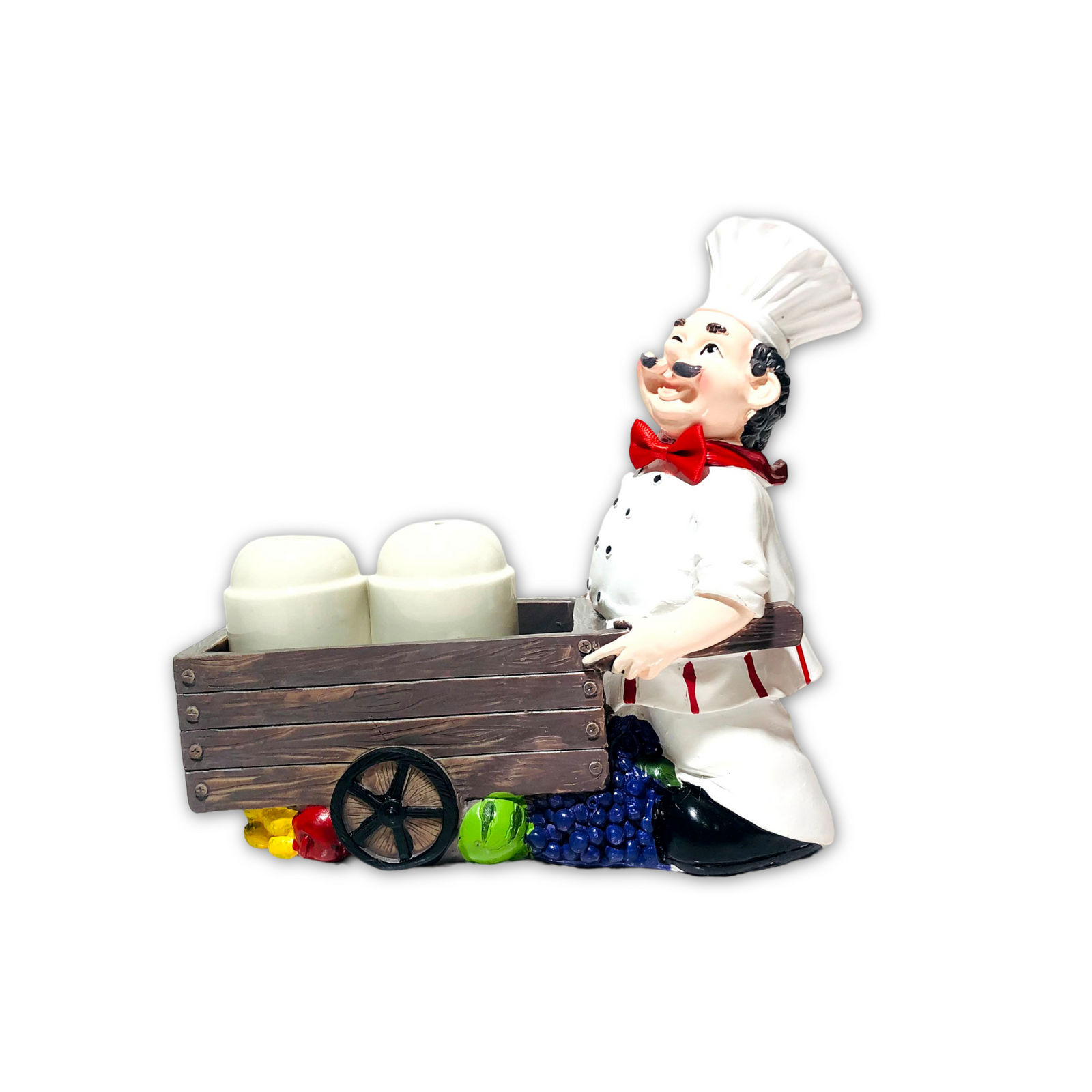 Chef With Fruit Trolley Salt & Pepper Holder