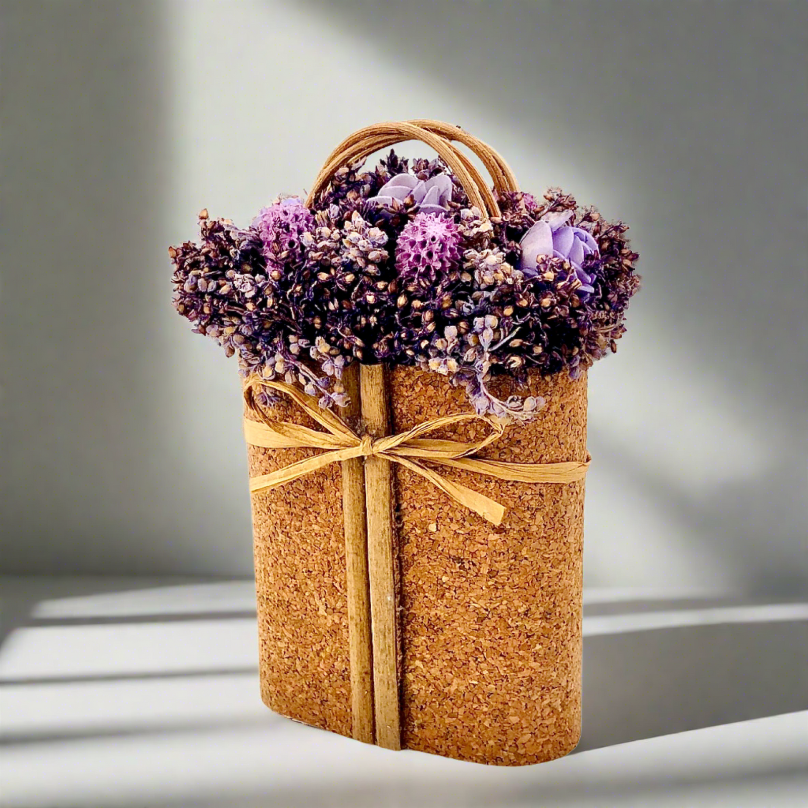 Handle Basket With Flowers