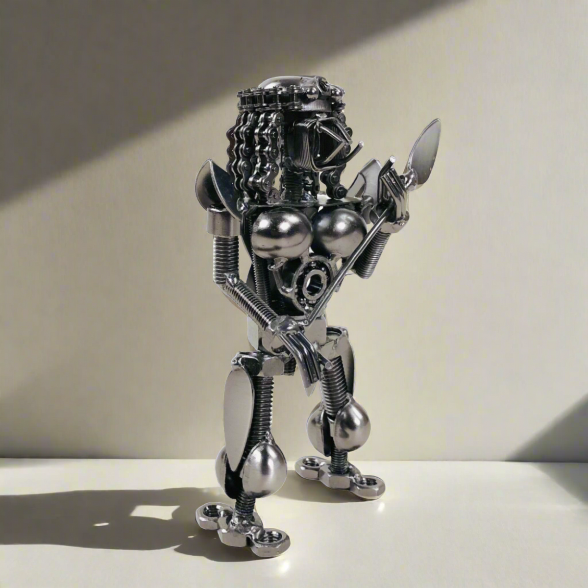 Metal Ghost Robot Statue