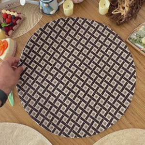 Elegant Checked Woven Placemats – Set of 2