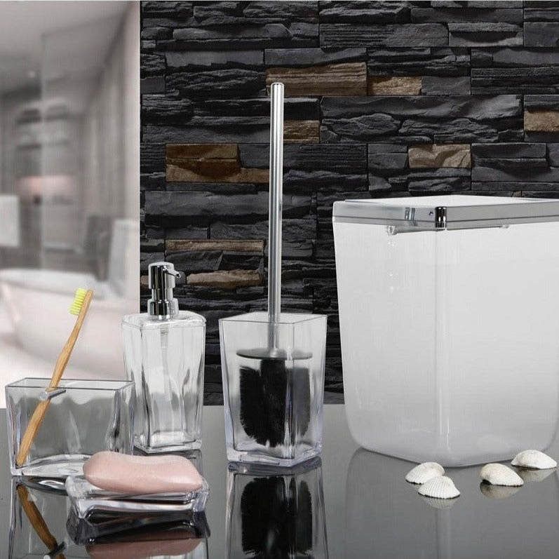 Biga Transparent White Bathroom Set