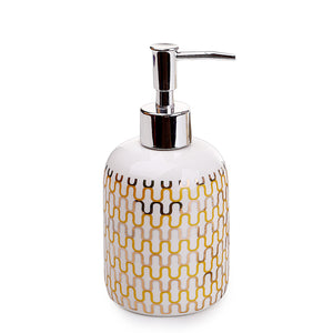 Gold & White Design Reflective Bath Set (3 Pcs)