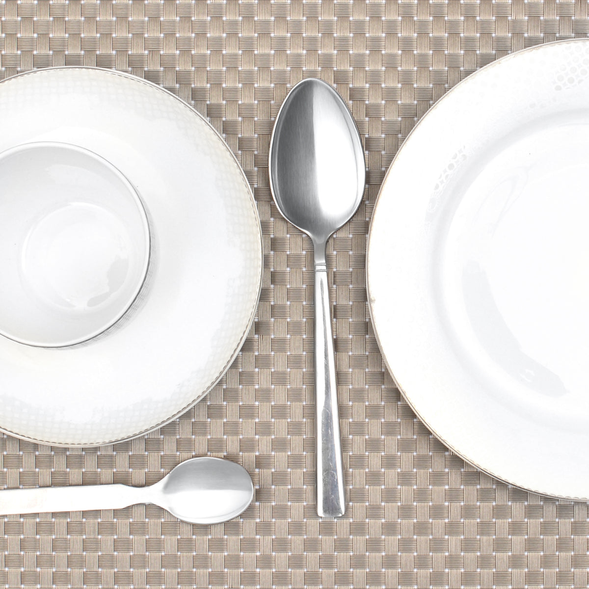 Silver Braided Design Plastic Place-mat (Set of 2)